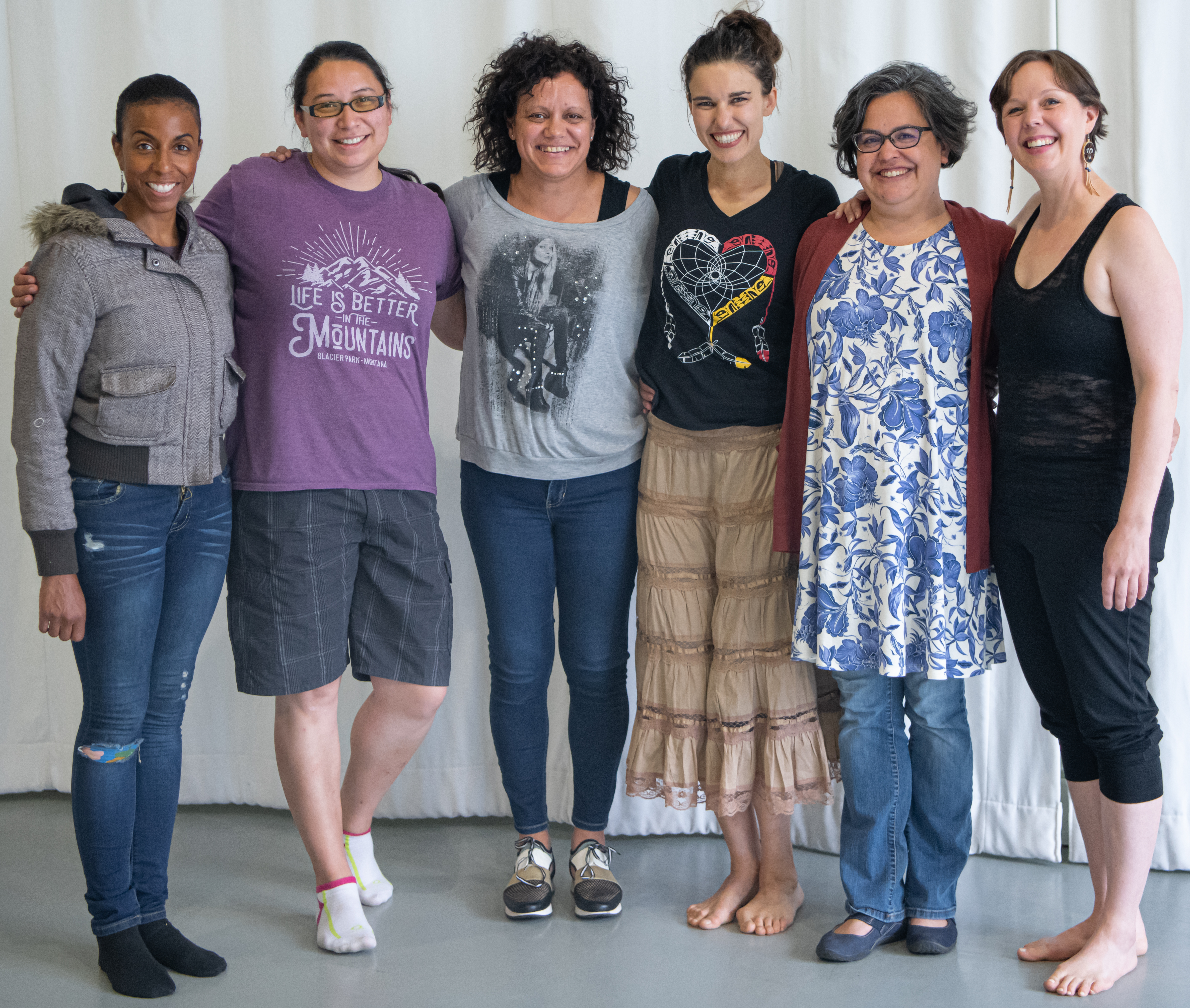 From L-R: Maura Garcia, Jessica McMann, Mariaa Randall, Olivia Davies, Michelle Olson, Starr Muranko (not picture, Santee Smith)